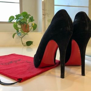 Christian Louboutin Black Suede Pumps